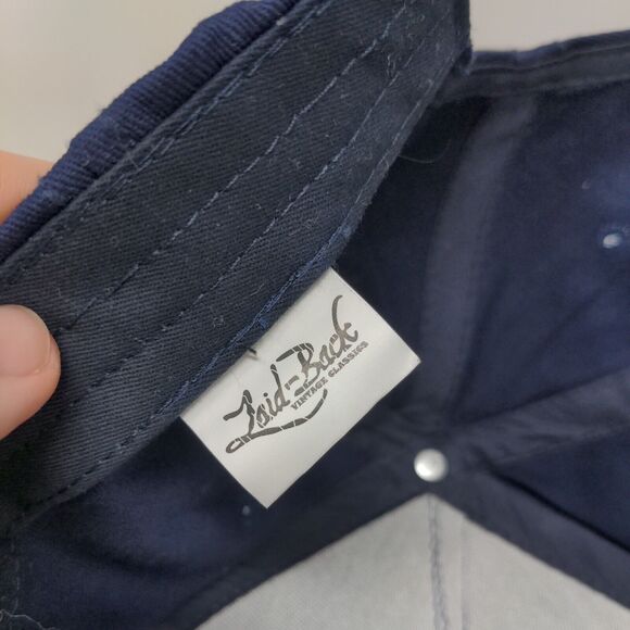 JAMAICA Slideback Hat Blue One Size Adjustable Vented Holes Laid Back Cotton - Picture 7 of 8